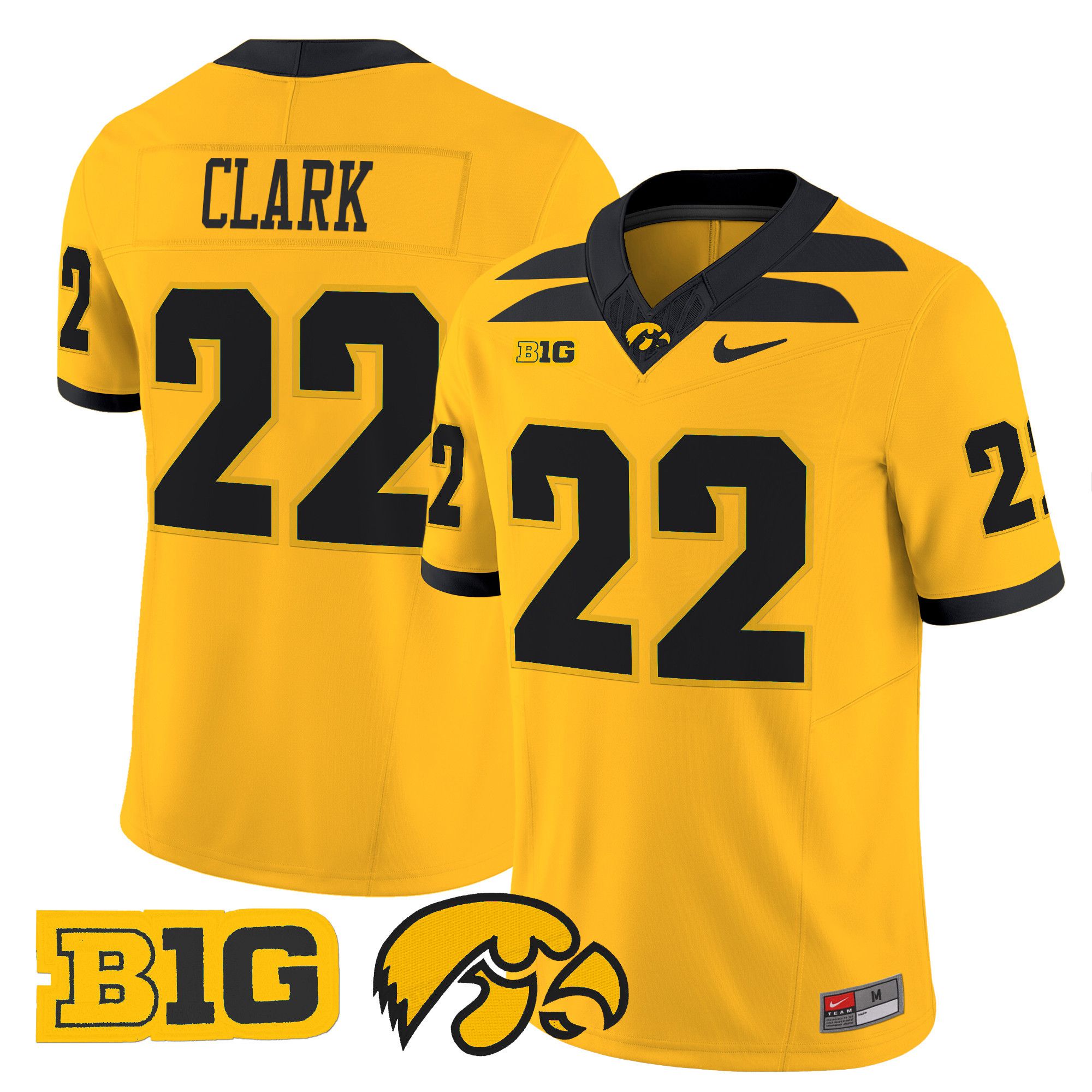 Men Iowa Hawkeyes #22 Clark Yellow Nike 2024 Vapor Limited NCAA Jersey style 1->ncaa teams->NCAA Jersey